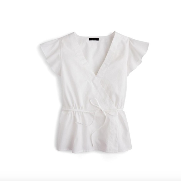 Bundle of 4 J. Crew Flutter Sleeve Wrap Peplum Tops - Picture 8 of 16